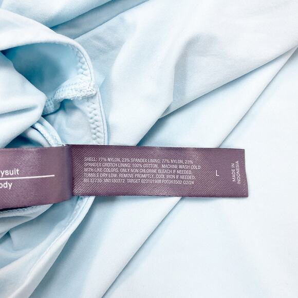 Auden Luxury Collection Luxe Stretch Fully Lined Thong Bodysuit Light Blue Large - Picture 5 of 5